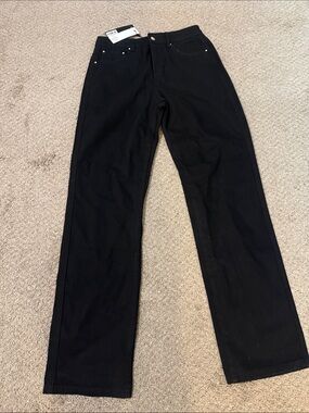 All Things Golden - High Rise Straight Leg Jean in black